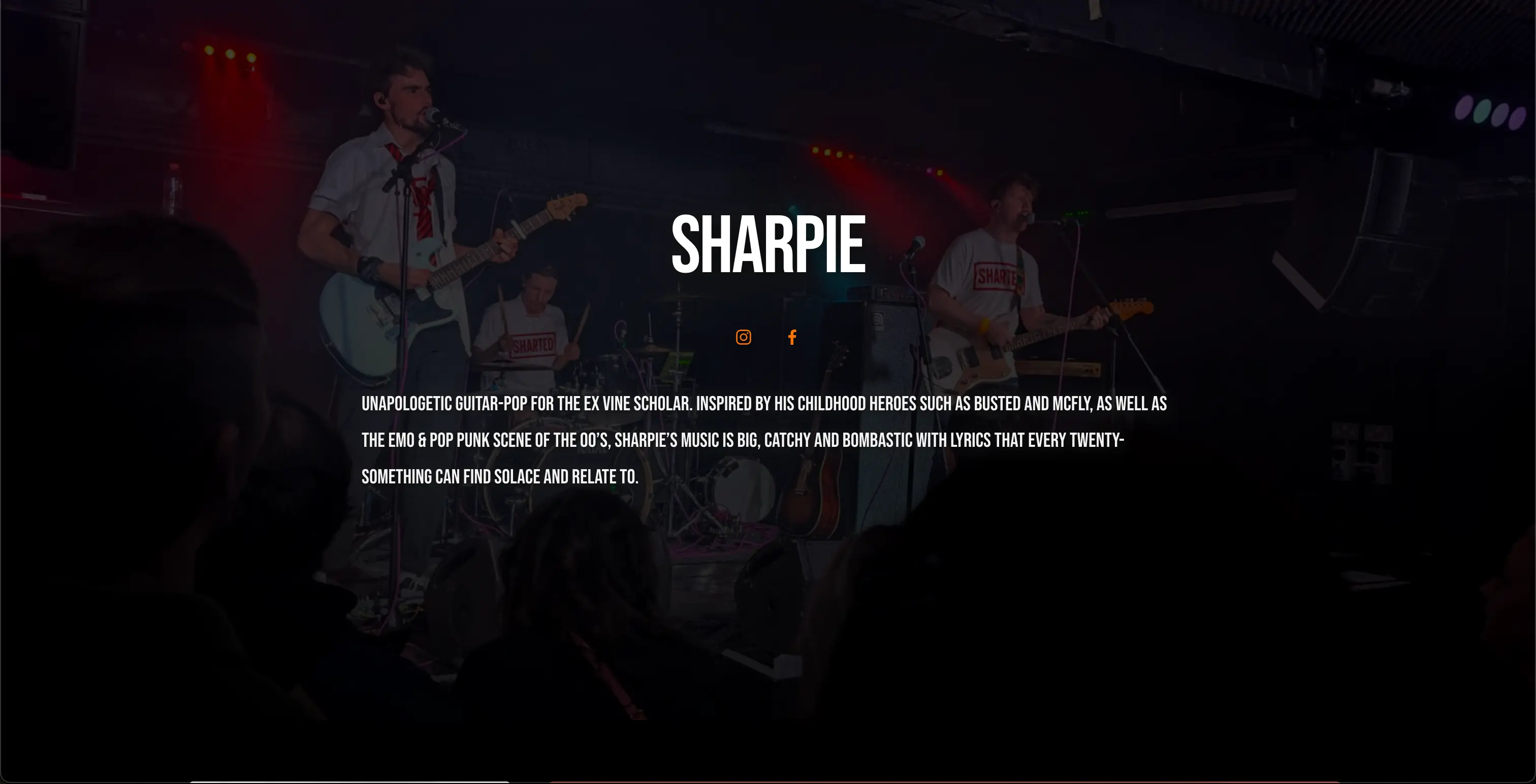 Artist website built with NowPlaying.Studio Website Builder