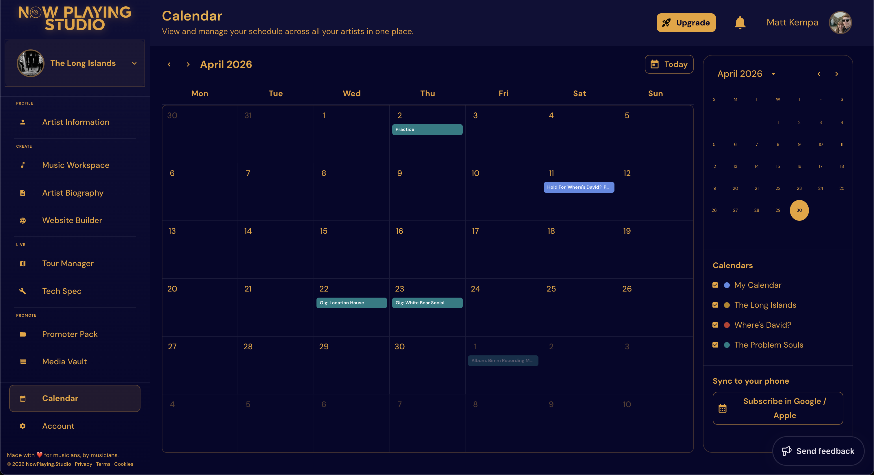 Band Calendar Management: Rehearsals, Releases, and Tour Dates in One View