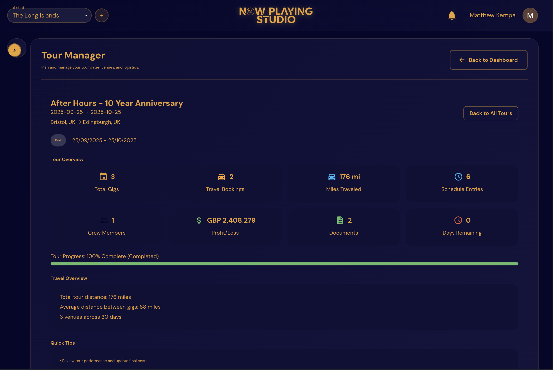 Complete Tour Management